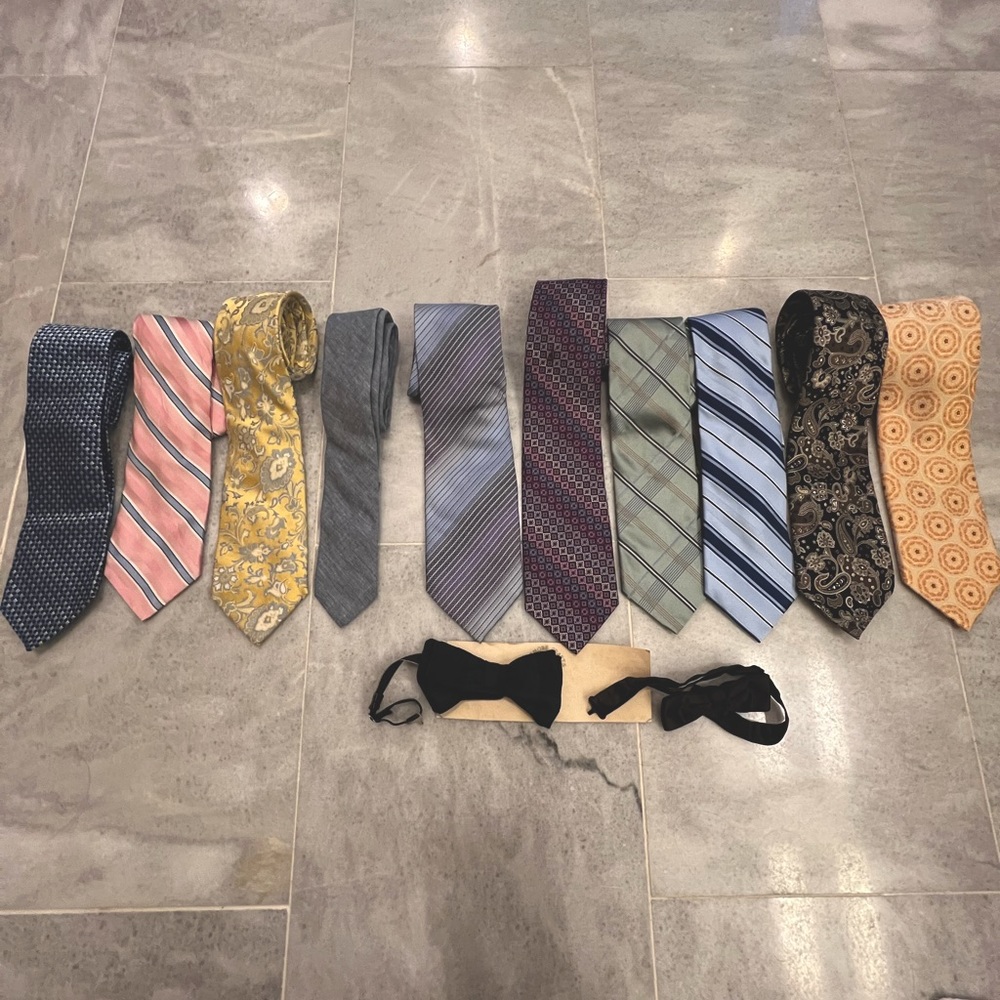 Men’s ties (10) bow ties (2)